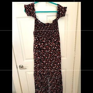 Tube top dress with sleeves and pockets